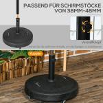 Parasollställ Paraplyhållare Svart av Konstharts för Trädgård och Balkong Mobil med Hjul för Ø38-48mm Stolpar 23,5 kg