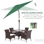 Fällbart Parasoll Trädgårdsparaply Marknadsparaply med Handvev Aluminium och Polyester 180 G/M² Mörkgrön Ø2,6 X 2,35 M