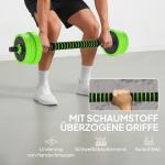Hantelset 4 i 1 med Skivstång och Kettlebell för Hemmaträning Ergonomisk och Hållbar Grön Stål och Plast 20 kg