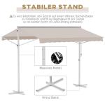 Fristående Dubbelmarkis med Vev Flexibelt Solskydd 2 Sidor Stabil Stålram UV-Skyddande Väv Beige 3 X 3 M