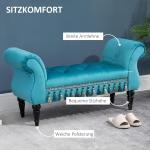 Bänk Stoppad Pallbänk Polyester och Gummiskum Blå 117 X 40 X 58 Cm