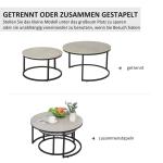 Soffbordset, 2 Runda Häckningsbord, Industriell Design, Metallstomme, Betonglook/Svart