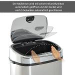 Sopkärl Automatisk Soptunna med Sensor Rostfritt Stål Modern och Hygienisk Avfallshantering Silver 68 L