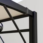 Pergola Trädgårdslusthus Väggmonterat Krämvit av Stål för Trädgård ve Balkong Solskydd med Justerbart Tak 3 x 2,5 m
