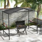 BBQ-tält med Grilltak, Väderbeständigt, Sidofickor, Mörkgrå, 277 x 149 x 230 cm