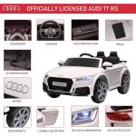 Barnelbil Elbil Barn Vit av Plast för Barn 3-6 År 12V Fordon med 2,4G Fjärrkontroll och Musik 3-5 km/h