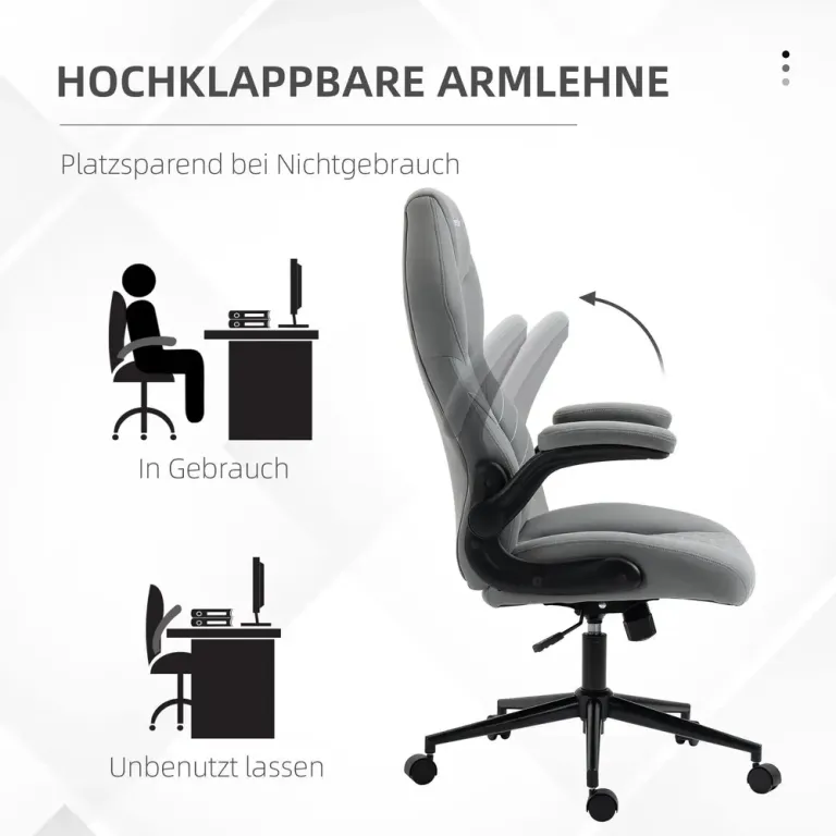 Kontorsstol Grå av Tyg och Metall