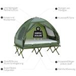 Förhöjd Campingsäng med Kupoltält och Luftmadrass Inkl. Pump Taft för Utomhusäventyr Grön 193 X 136 X 178 Cm