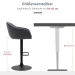 Justerbar Barstol i Linnetyg, Bekväm Kökspall med Ryggstöd och Fotstöd, Elegant Sittplats för Bar och Kök, Grå, 54 x 54 x 112 cm