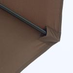 Parasoll med Vev Ø2,95 X 2,5 M Hopfällbart Marknadsparaply Polyester 180 G/M² Stabilt Brun