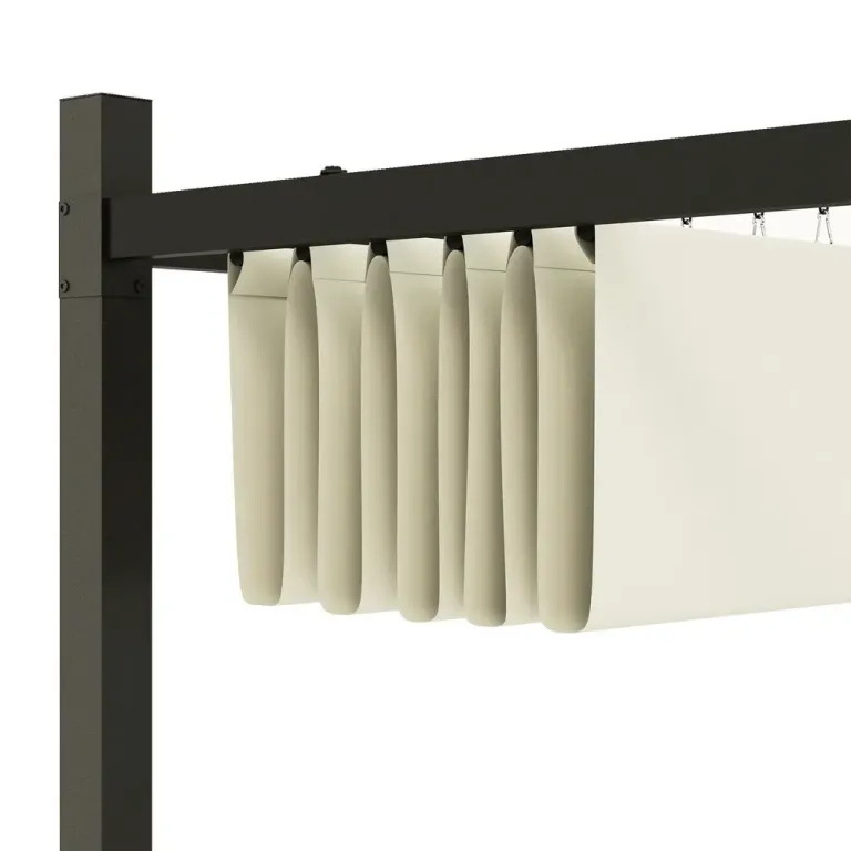 Pergola Trädgårdspaviljong med Tak Krämvit 3 x 3 m