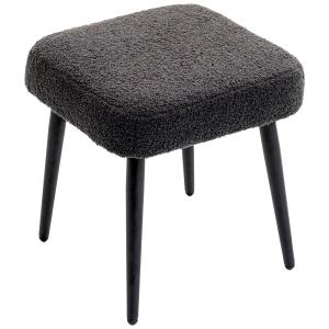 Fotpall Fotstöd Mörkgrå av Kashmirlook och Stål för Vardagsrum Fyrkantig Pall Elegant Design