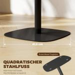 Matbord Kvadratiskt Stabilt Natur och Svart Stål för Kök och Vardagsrum MDF-skiva Modern Design 60 cm