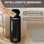 Sensor Papperskorg med Mjukstängning, Beröringsfri i Rostfritt Stål 42 L