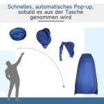 Pop-up Toalett- och Duschtält, Portabelt Omklädningsrum för Camping, Smidigt Insynsskydd med Väska, Mörkblå, 120 x 120 x 190 cm