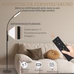LED Golvlampa med 5 Lägen, Minnesfunktion och Justerbar Ljusstyrka i Stål, Svart