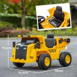 Elektrisk Barngrävmaskin, Caterpillar Dumper, med Fjärrkontroll, 3–6 År, Gul, 3–5 km/h