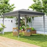 Lusthus Paviljong Pop-Up Partytält Mörkgrå av Polyester och Metall för Trädgård och Camping Vattentåligt Gazebo med UV-Skydd 3 x 3 m