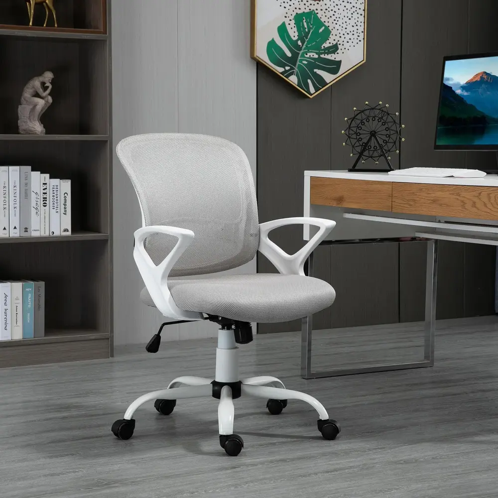 Kontorsstol Skrivbordsstol med Hjul Ergonomisk Höj