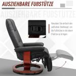 Relaxstol TV-Stol Vilstol med Fotstöd Konstläder 360° Snurrstol 145° Lutbar Svart 78 X 87 X 100 Cm