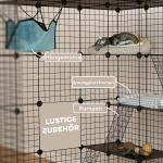 Inomhus Katthölje 4-nivå DIY med Metalltråd, Hängmatta, Rampdörrar och Hoppplattformar