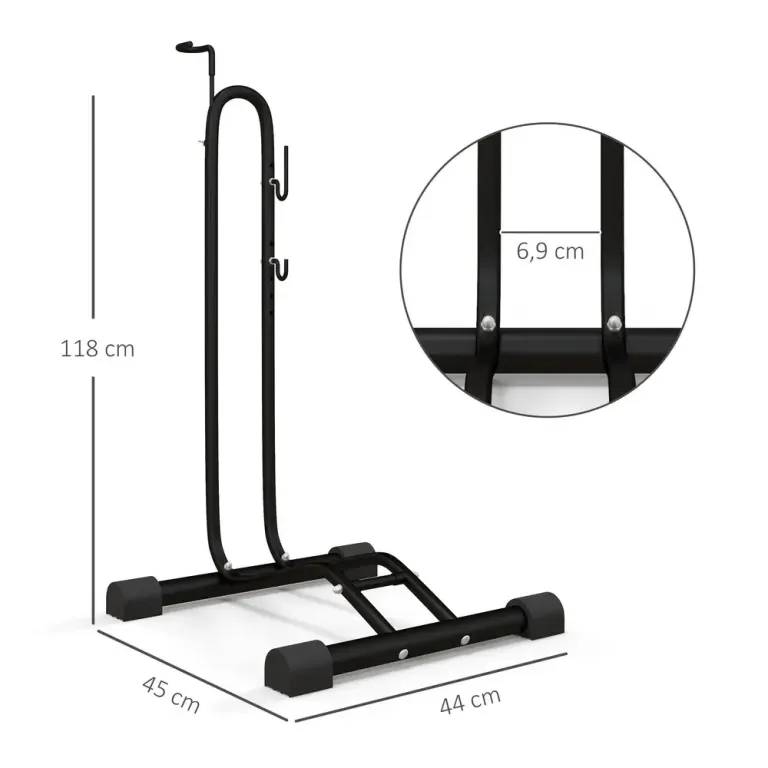 Cykelställ Cykelstativ Metall av Stål 45 x 44 x 118 cm