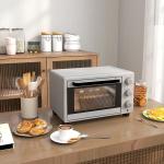 Minibugn Elektrisk Ugn Silver av Rostfritt Stål för Kök 21 l Ugn med Timer och 3 Tillagningslägen 46 x 38,5 x 29 cm