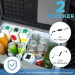 Elektrisk Kylbox med Hjul 40L, Portabel Kyl och Frys för Bil och Båt, Effektiv Kylning med Kompressor, Grå/Svart, 12/24V