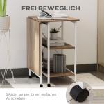 Hopfällbart Bord Mobilt Skrivbord på Hjul Sidobord MDF Natur 107 X 55 X 76 Cm