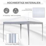 Hopfällbar Pop-up Paviljong, Portabelt Partytält med UV-Skydd, Enkel Montering för Trädgårdsfest och Event, Vit, 2,95 x 2,95 m