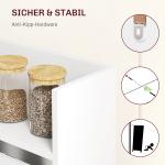 Matbord Hopfällbart med 4 Hyllplan för Små Kök och Matsalar Ergonomisk och Stabil Vit MDF med Anti-kipp Funktion
