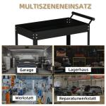 Verkstadsvagn Verktygsvagn med 2 Nivåer Svart av Stål för Garage och Verkstad Transportvagn med Hjul 150 kg 84,5 x 38 x 84 cm