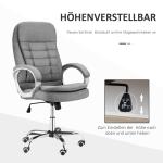 Ergonomisk Kontorsstol Linnetyg Justerbar med Vippfunktion och Armstöd Stilren Design Svart 64 X 75 X 111-121 Cm