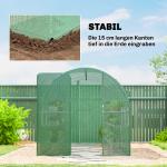 Växthus Tunnel Grön PE-plast och Stål för Trädgård Odlingshus 6 kvm med Dörr och Fönster Väderbeständigt Skydd 300x200x200 cm