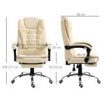 Executive Stol Kontorsstol Svart av Konstläder och Metall för Kontor Höj och Sänkbar med Fotstöd och Tiltfunktion Ergonomisk