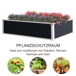 Upphöjd Odlingsbänk i Plast, Planteringslåda med Dränering, Ergonomisk Odling för Örter och Grönsaker, Grå, 120 x 90 x 30 cm