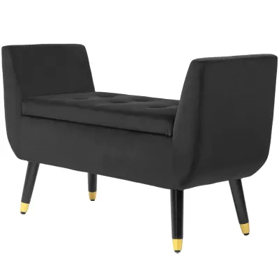 Sittbänk med Förvaring i Sammet Ljusgrå 107 x 42 x 65 cm