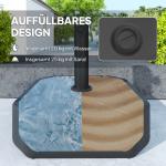 Parasollfot påfyllningsbar Kvadratisk Design för Solskydd på Terrass Hållbar och Stabil Svart Plast 25 kg för Rör 38 och 48 mm