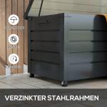 Dynbox för Utomhusbruk med 4 Hjul och Väderbeständig Yta för Trädgård Hållbar och Stabil Mörkgrå Plast 100 x 62 x 65 cm