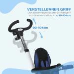 Trehjuling Barncykel Vit av Metall och Plast för Barn 1-5 År 6-i-1 med Push-Bygel och Solskydd Balanscykel 25 kg