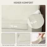 2-sits Soffa med Ben av Gummiträ, Stoppad för Vardagsrum och Sovrum, Gräddvit