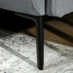 Soffa 2-sits med Sammetsklädsel Svart Tyg och Trä för Vardagsrum och Lounge Kompakt Soffa med Tjock Stoppning Bekväm och Modern Inredning Mjuk Sits