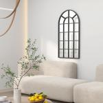 Väggspegel Hallspegel Svart av Glas och Metall för Sovrum och Vardagsrum Rektangulär Garderobsspegel Modern Design 110 x 62 cm