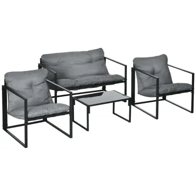 Trädgårdsmöbelset 1 Glasbord 2 Fåtöljer 114 x 70 x 67 cm
