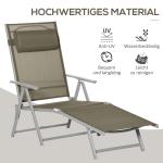 Justerbar Solsäng i Textilene, Bekväm Solstol med 7 Lägen, Ergonomisk Design för Avkoppling i Trädgården, Svart, 137 x 63,5 x 100,5 cm