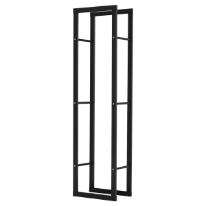 Vedställ i Metall, 40 x 25 x 150 cm, Staplingshjälp med Stålram, upp till 100 kg, Vedskydd för Utomhusbruk, Svart