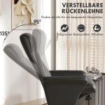 Relaxstol Vilstol Svart av Mikrofiber och Metall för Vardagsrum Roterande TV Stol med Pall 150 kg