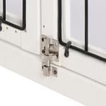 Hundkoja Hundhus Transportlåda Liten Djurbur Inomhusbruk MDF och Metall Vit 81 X 58,5 X 66 Cm
