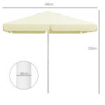Parasoll Balkongparasoll Beige av Aluminium och Polyester för Uteplats Höjdjusterbart Strandparasoll 2,5 x 2,5 m