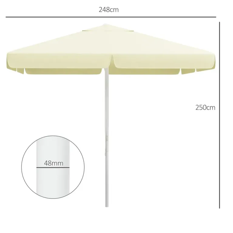 Parasoll Balkongparasoll Beige av Aluminium 2,5 x 2,5 m